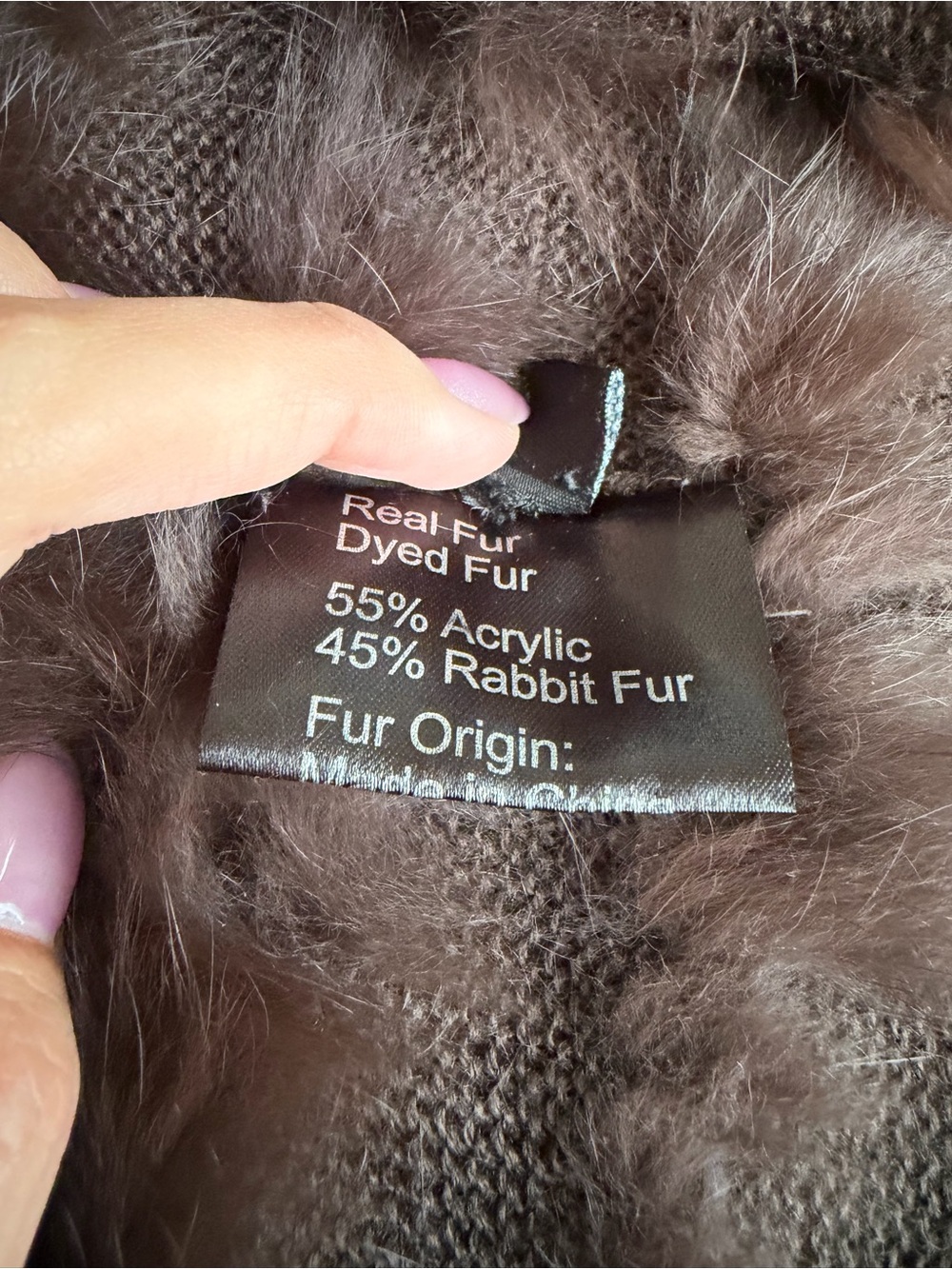 Chocolate Rabbit Fur Vest - Picture 5 of 6